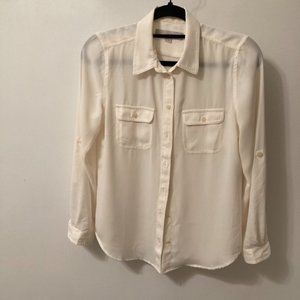 Loft White Button Down Shirt Size: SP
